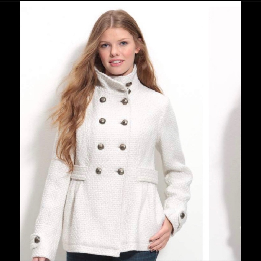 Nwot Grey Peacoat Women Xxs Classic Double Breasted Coat Spring Jacket New